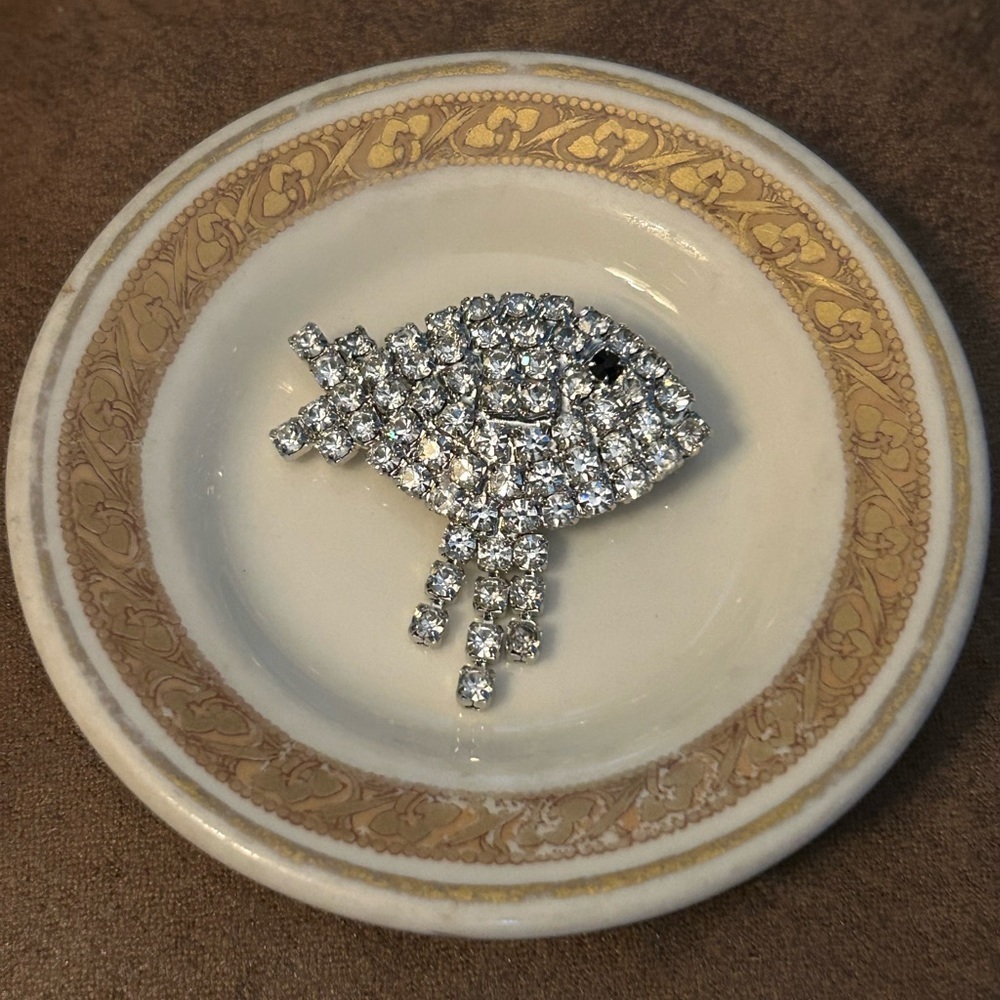 Vintage Rhinestone Fish